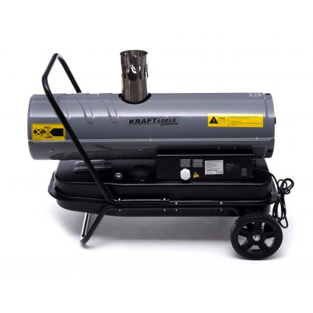 Oljni grelnik zraka z odvodom dimnih plinov, termostatom in kolesi 30 kW - 1 | Shopply