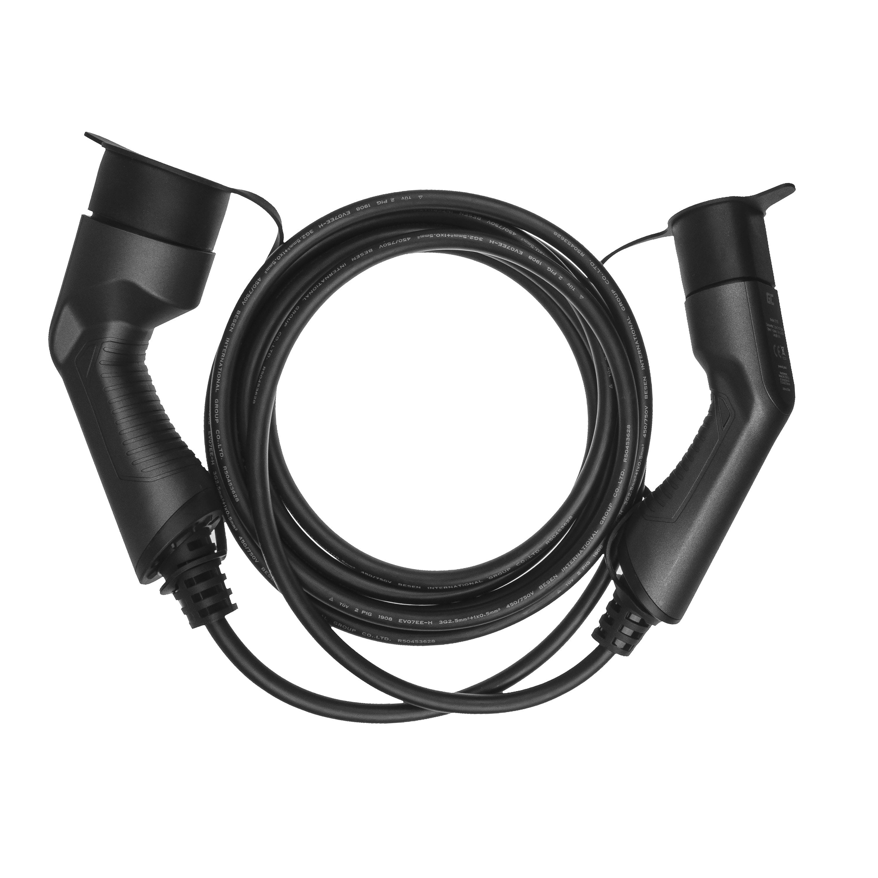 Polnilni kabel Green Cell GC Type 2 3,6 kW 5 m za polnjenje električnih in hibridnih vozil (EV / PHEV)