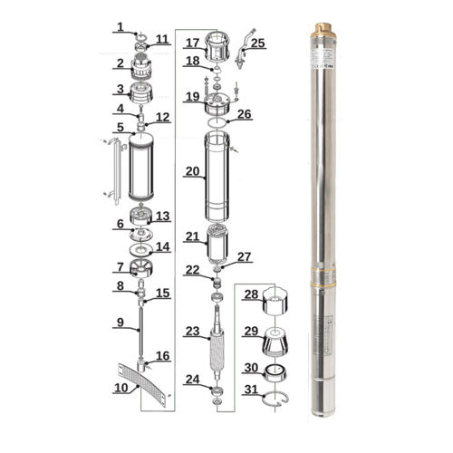 Cevna potopna črpalka 1100 W 4200 L / uro 117 m 75 mm - 2 | Shopply