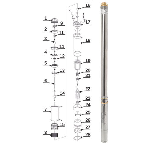 Cevna potopna črpalka 370 W 2700 L / uro 66 m 66 mm - 2 | Shopply
