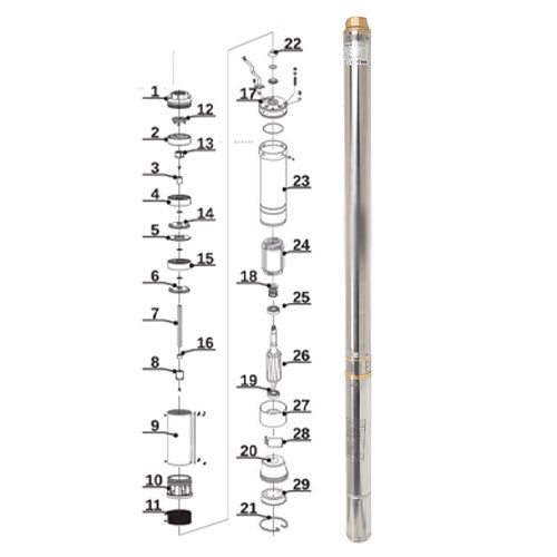 Cevna potopna črpalka 750 W 6000 L / uro 62 m 75 mm - 2 | Shopply
