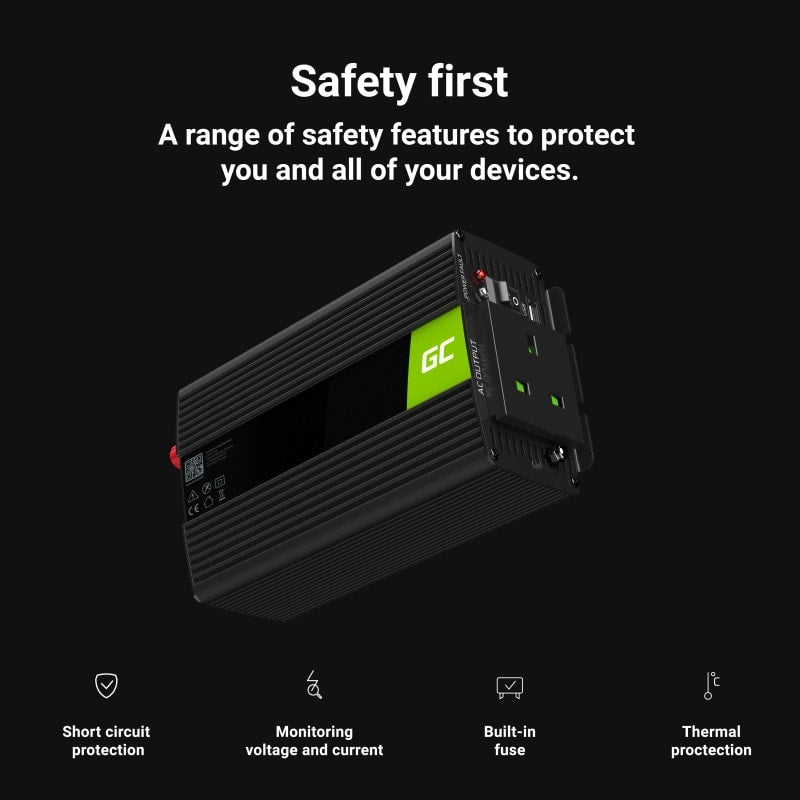 Green Cell Power Inverter 24V to 230V 1000W/2000W Modified sine wave UK PLUG - 2 | Shopply