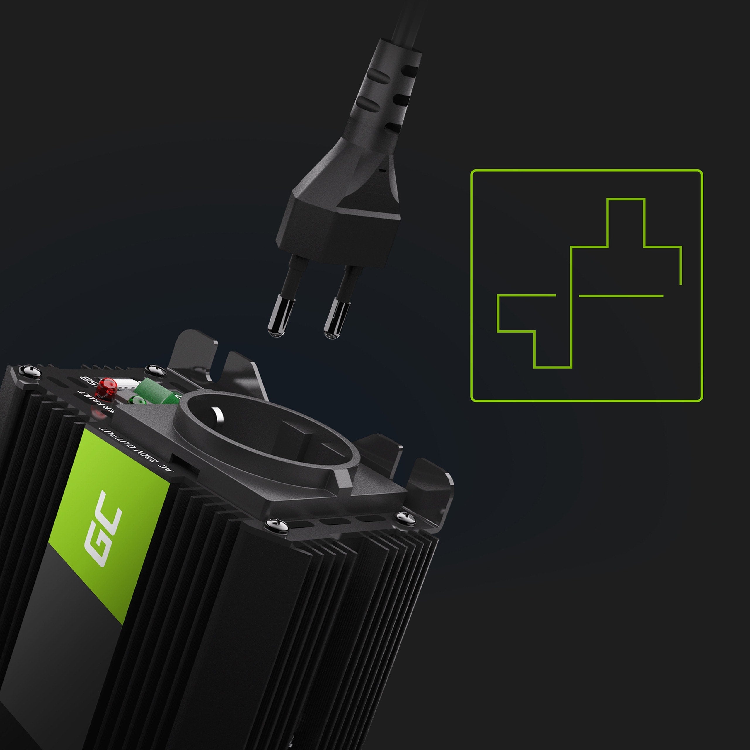 Green Cell Power Inverter PRO 24V to 230V 300W/600W Modified sine wave - 5 | Shopply