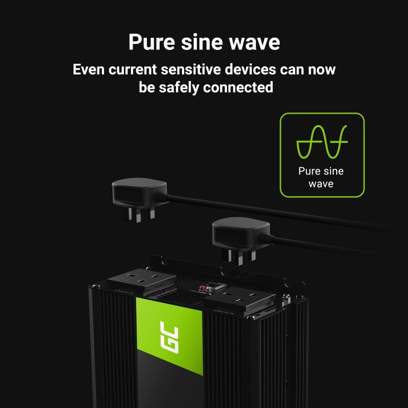 Green Cell Power Inverter 24V to 230V 2000W/4000W Pure sine wave UK PLUG - 4 | Shopply