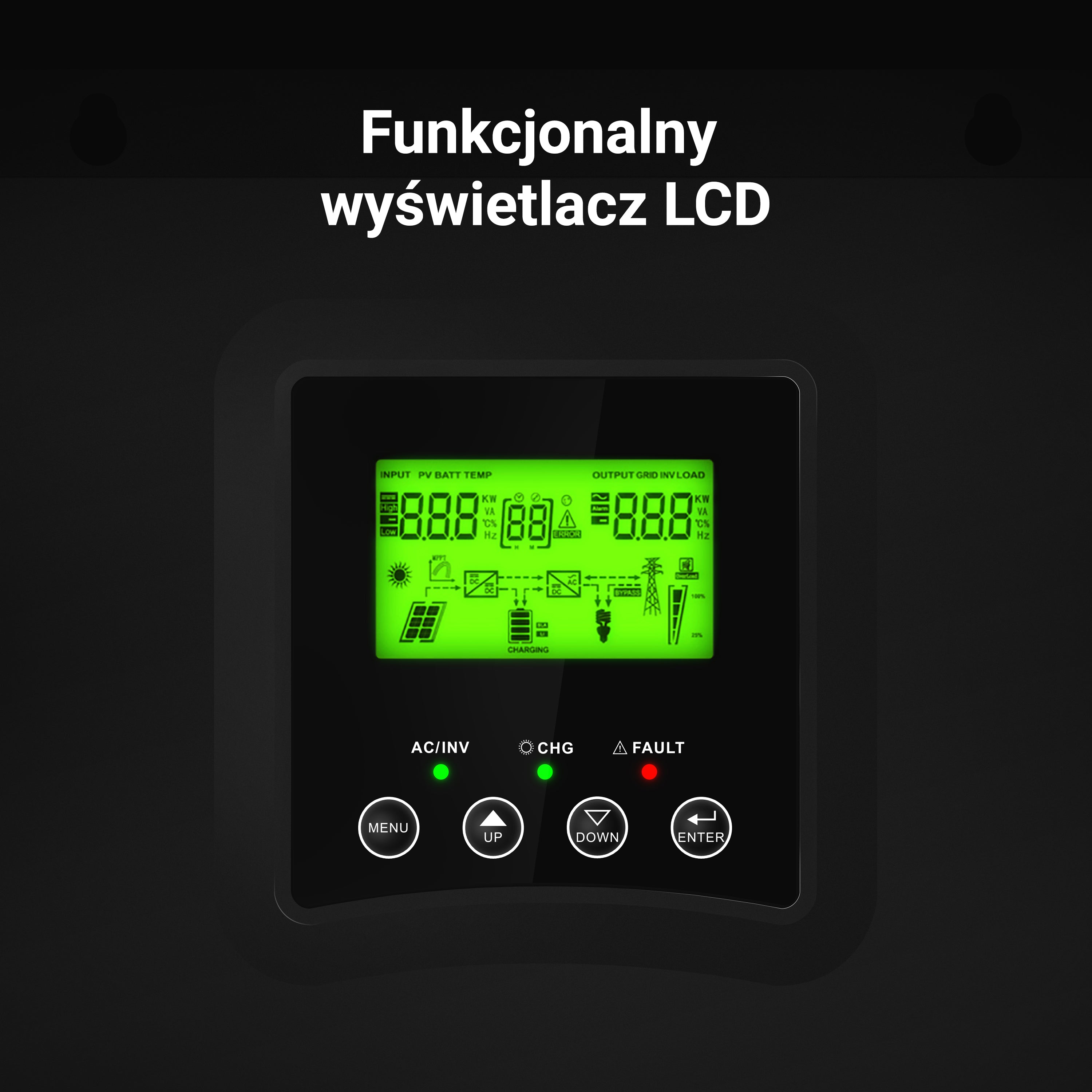 Solar inverter Off Grid with MPPT solar charger Green Cell 48VDC 230VAC 3000VA/3000W Pure Sine wave - 3 | Shopply