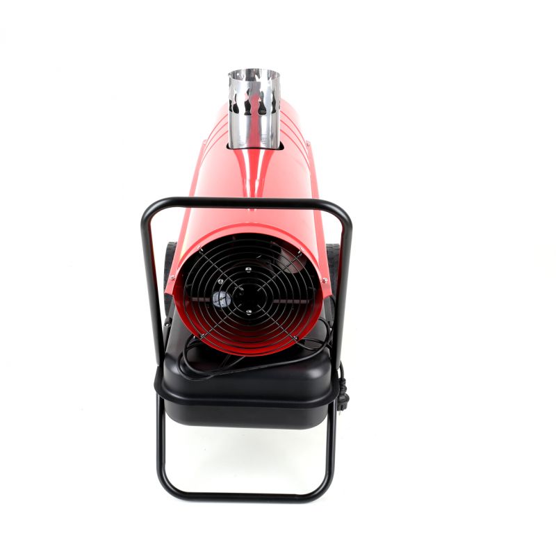 Oljni grelnik zraka z odvodom dimnih plinov, termostatom in kolesi 35 kW - 2 | Shopply