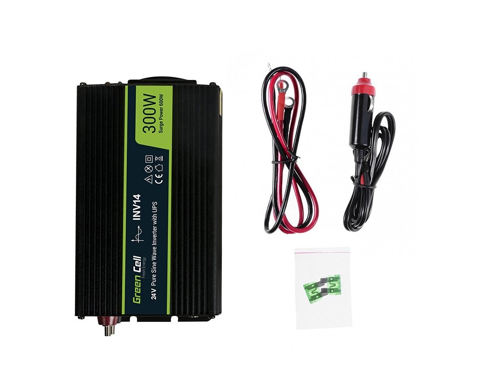 Green Cell Power Inverter 24V to 230V 300W/600W Pure sine wave - 3 | Shopply