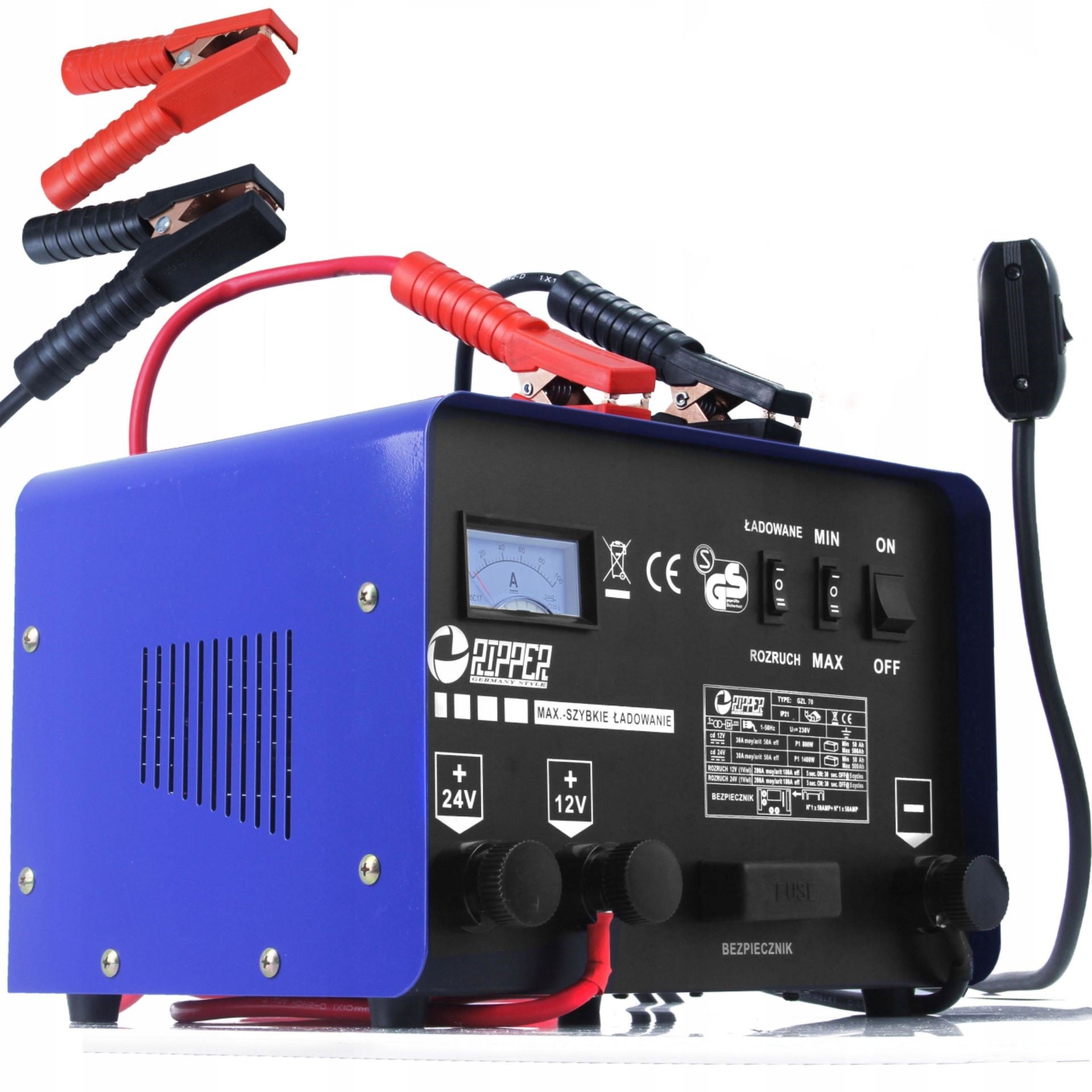 Akumulatorski polnilec in zaganjalnik 12 V 24 V 250 A - 1 | Shopply