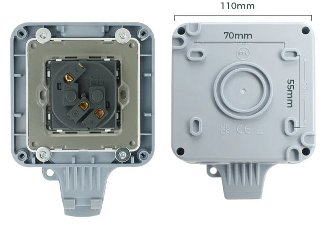 Vodoodporna IP66 nadometna 16 A 230 V zunanja Schuko vtičnica z možnostjo zaklepanja - 4 | Shopply