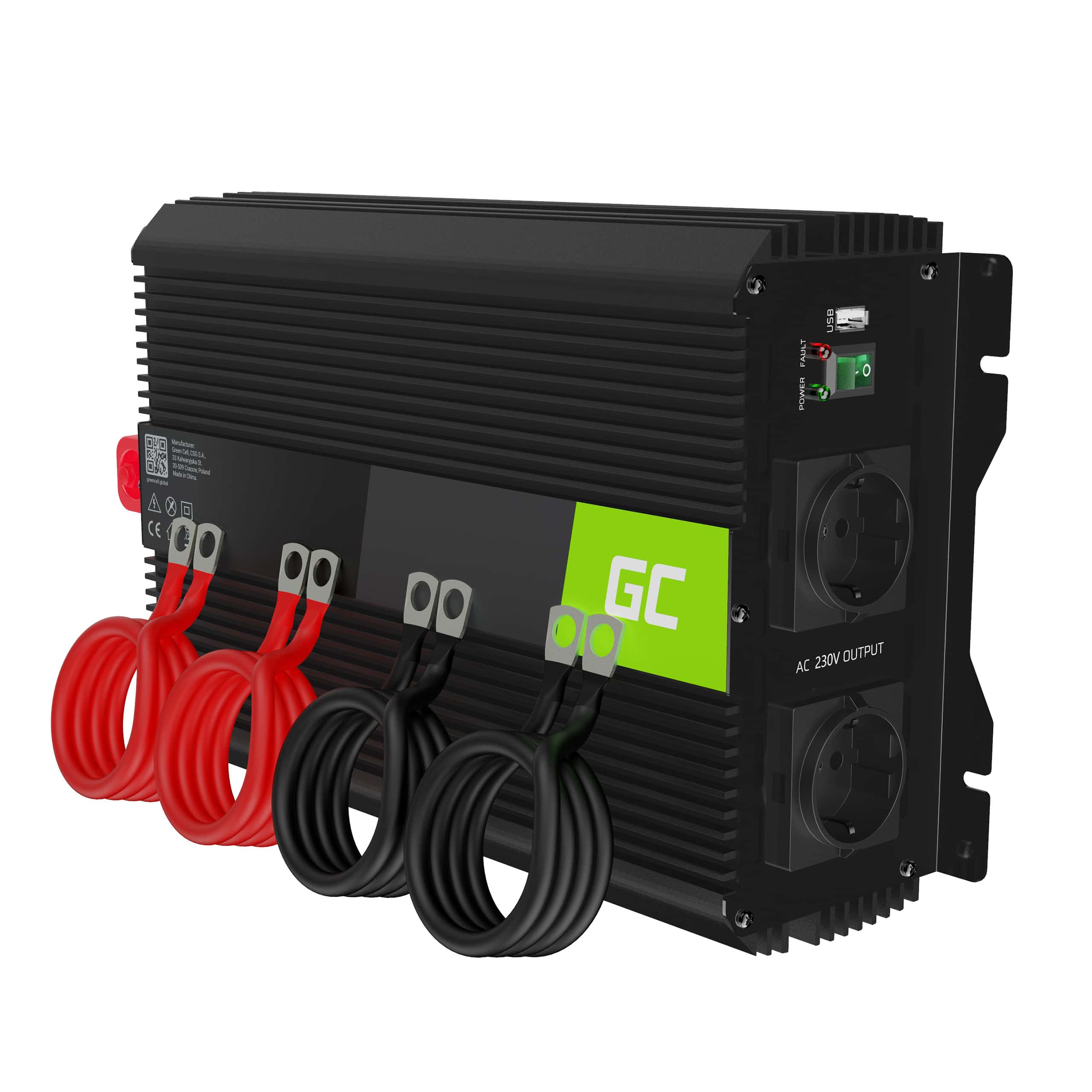 Green Cell Power Inverter PRO 12V to 230V 3000W/6000W Modified sine wave - 1 | Shopply