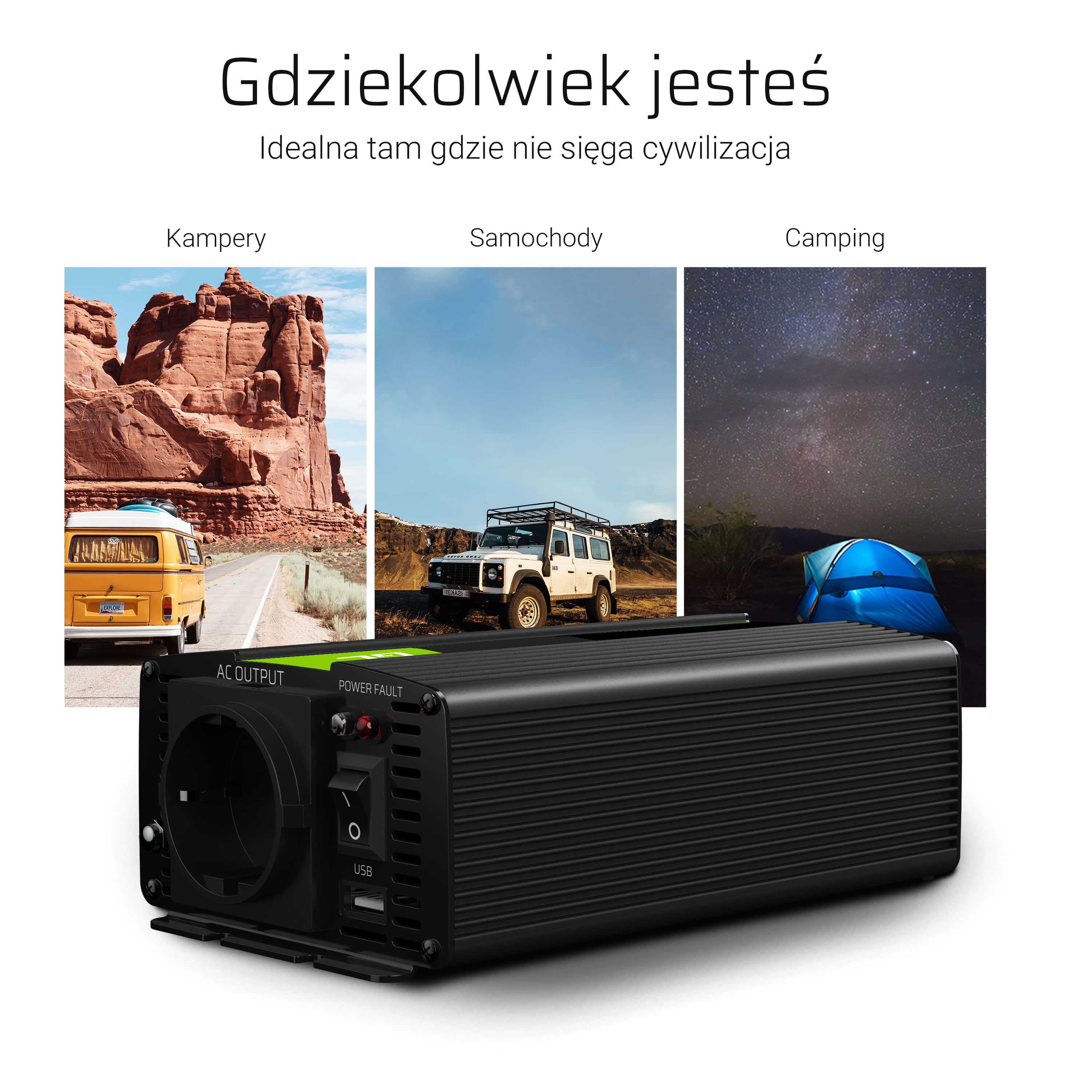 Green Cell Power Inverter 24V to 230V 300W/600W Modified sine wave - 2 | Shopply