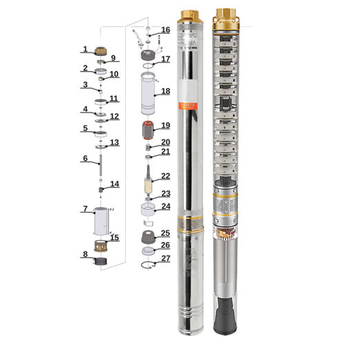 Cevna potopna črpalka 3000 W 18000 L / uro 98 m 98 mm 400 V - 2 | Shopply