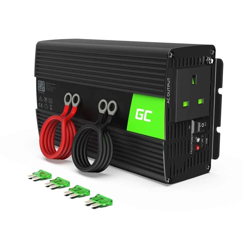 Green Cell Power Inverter 12V to 230V 1000W/2000W Modified sine wave UK PLUG - 1 | Shopply