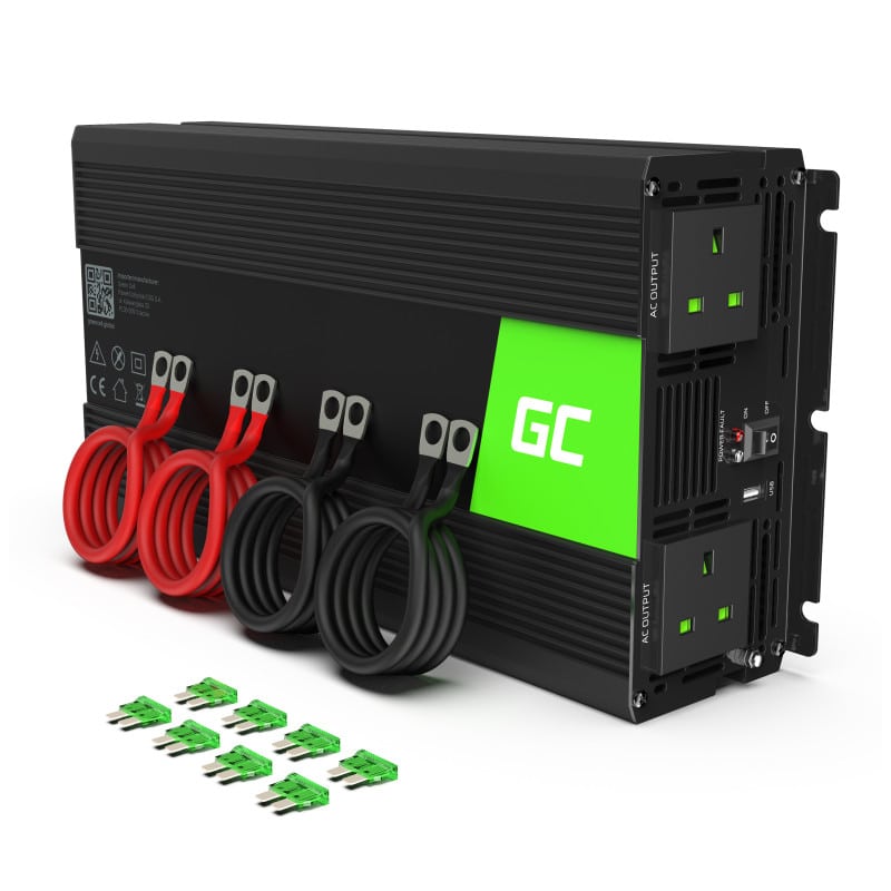 Green Cell Power Inverter 24V to 230V 2000W/4000W Pure sine wave UK PLUG - 1 | Shopply