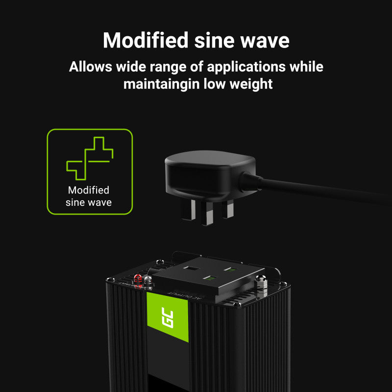 Green Cell Power Inverter 12V to 230V 150W/300W Modified sine wave UK PLUG - 4 | Shopply
