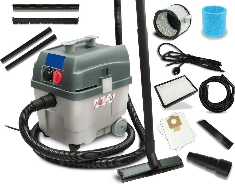 Profesionalni sesalnik z elektromagnetnim stresalnikom filtra in električno vtičnico 1400 W 30 L - 2 | Shopply