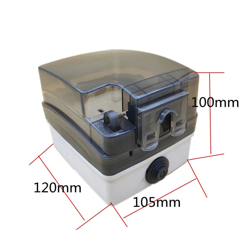 Vodoodporna IP66 nadometna 16 A 230 V zunanja Schuko vtičnica z vodoodpornim zatemnjeno prozornim pokrovom z možnostjo zaklepanja - 8 | Shopply