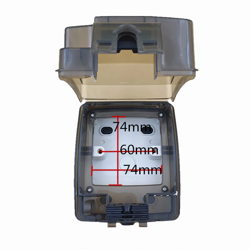 Vodoodporna IP66 nadometna 16 A 230 V zunanja Schuko vtičnica z vodoodpornim zatemnjeno prozornim pokrovom z možnostjo zaklepanja - 9 | Shopply